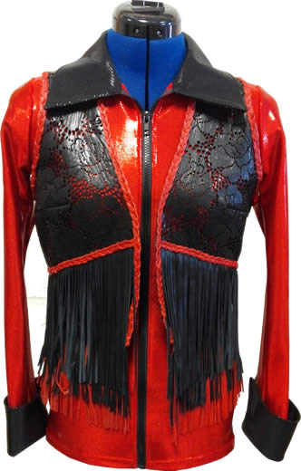 Laser Cut Leather Vest with Shirt